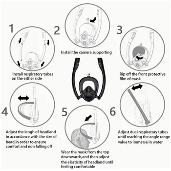 Seaview 180° Full Face Snorkel Mask - Wide-Eye Panoramic Vision, Advanced Anti-Fog Leak-Proof - for Adults Underwater Adventures 6