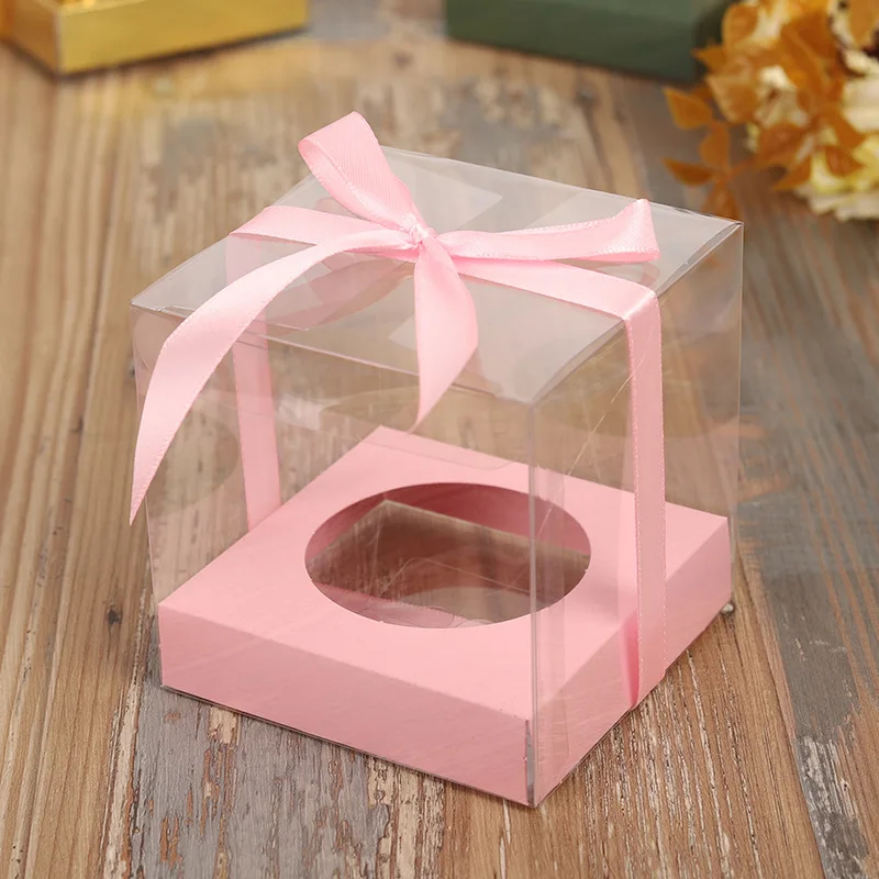 12Pcs Gold and Silver Clear Plastic Cupcake Packaging Boxes, Cake Favor Containers, Tra... - SKU PCPB1722 - UGI Packaging