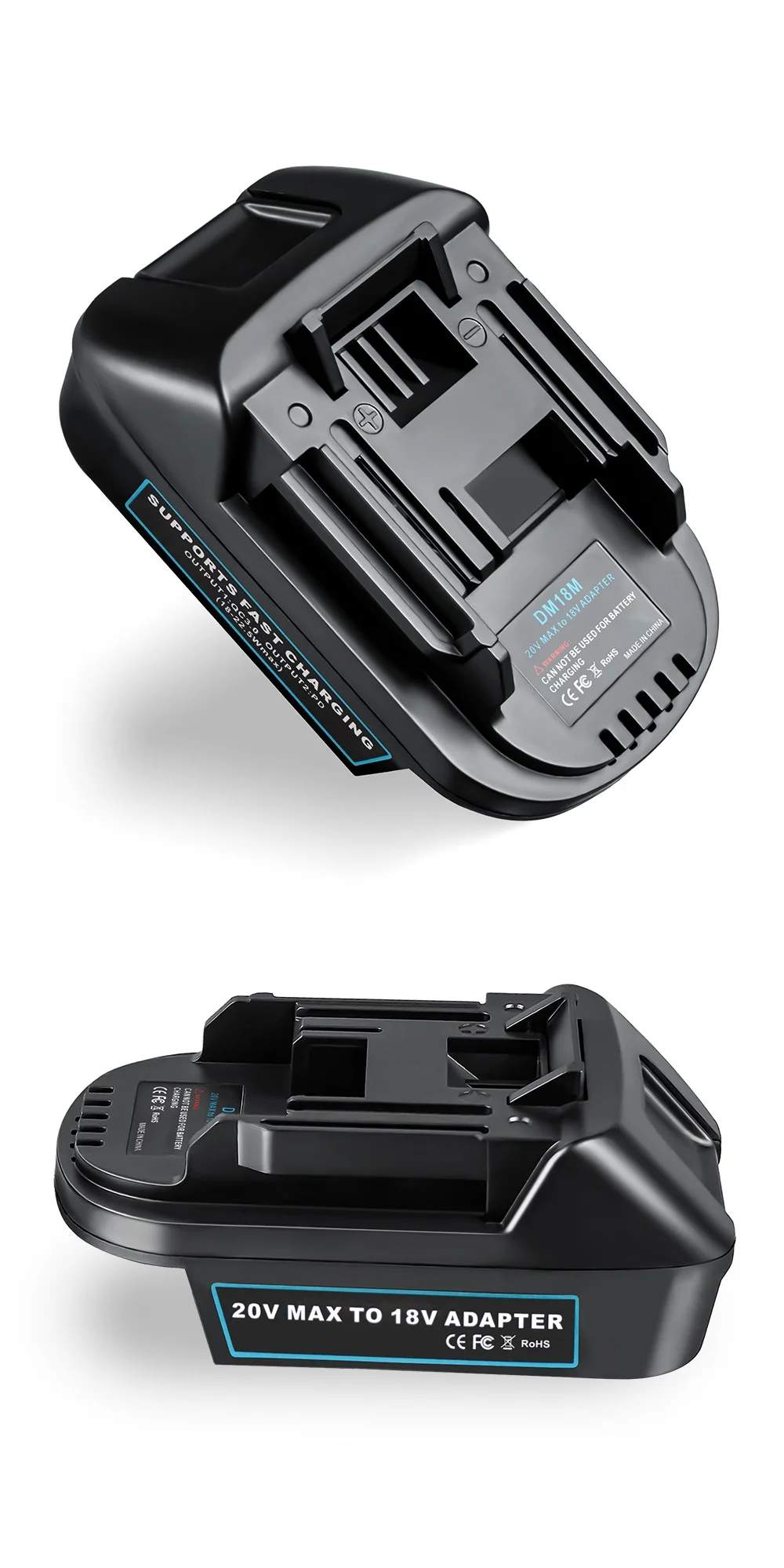 Battery Adapter for DEWALT or Milwaukee conversion to Makita Batteries MAKITA Po