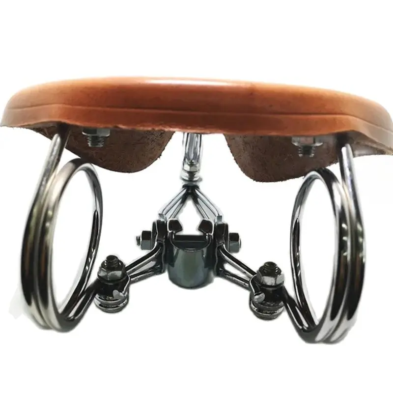 Selle de vélo vintage en cuir, confortable, accessoires de cyclisme, siège à rivets, G02  18