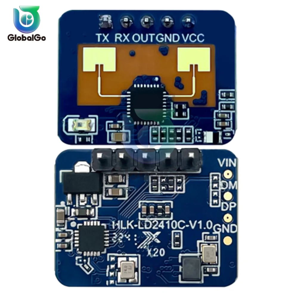 

HLK-LD2410C DC5V 24G Human Presence Radar Sensor Motion Module 0.75m-6m Distance Adjustable Sensor Board With Cable