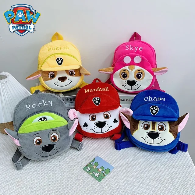 New Paw Patrol Backpacks Anime Figures Skye Rocky Rubble Marshall Chase Plush Backpack Boys Girls Toy Bags Kids Toys Child Gifts 1