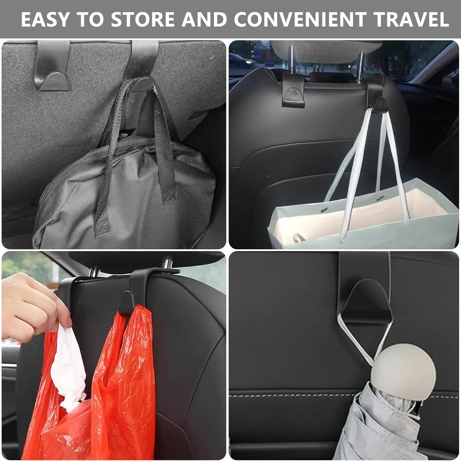 Car Seat Headrest Hook: Vehicle Organizer for Purses, Bags, and More