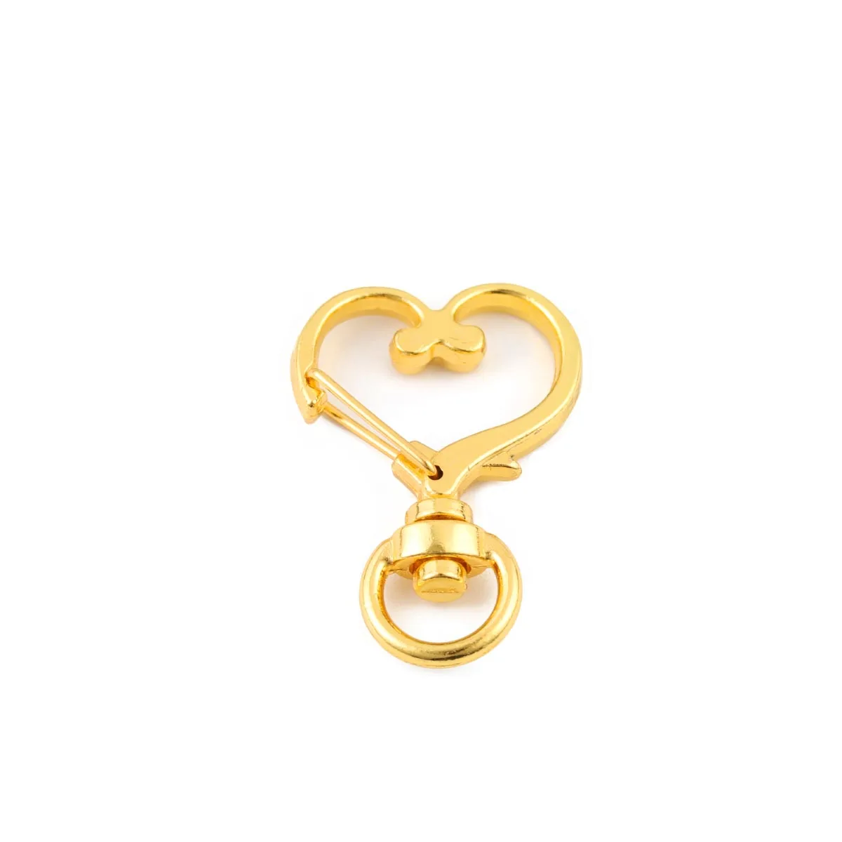 10pcs/pack 3.5x2.4cm Alloy Heart-Shaped Hook Clasp Keychain Snap Ring Outdoor Tools For Making Keychain Accessories Wholesale 3