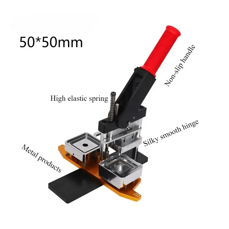 50x50mm/2x2inch Magnets Making Press Machine with 100Sets Supplies + Paper Cutter-DIY Square Magnet Button Maker Kit