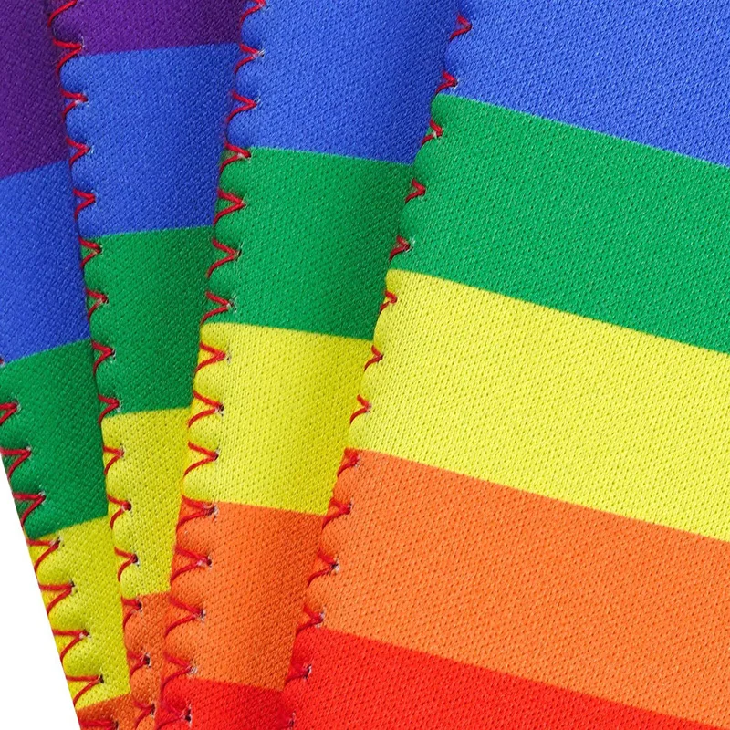 200Pcs Regenbogen Streifen Neopren Stubby Halter Bier Kann Flasche Kühler Picknick Kühltaschen Für Wein Lebensmittel Dosen Hochzeit Schule party – Detail 7