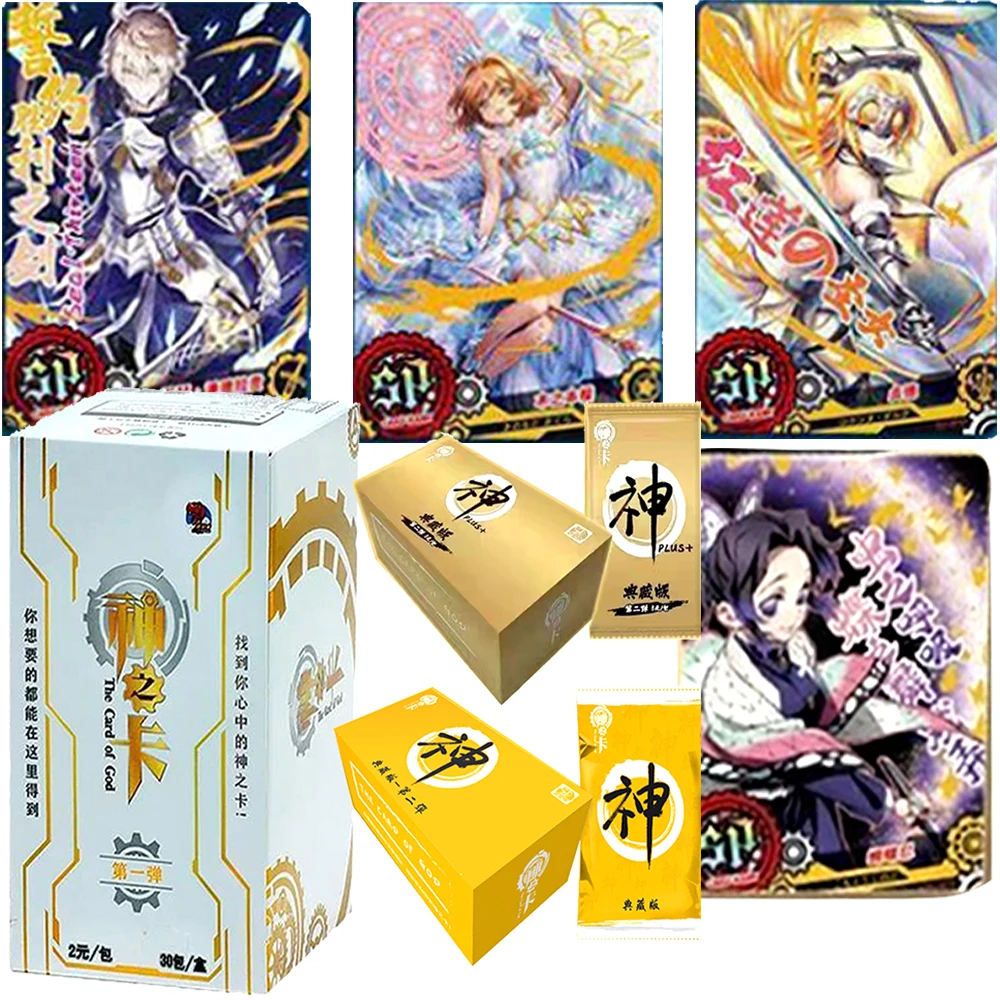 

Original The Card of God PLUS Anime Figures Cards Kimetsu No Yaiba Collectible Hot Stamping Flash Cards Toys Gifts for Children