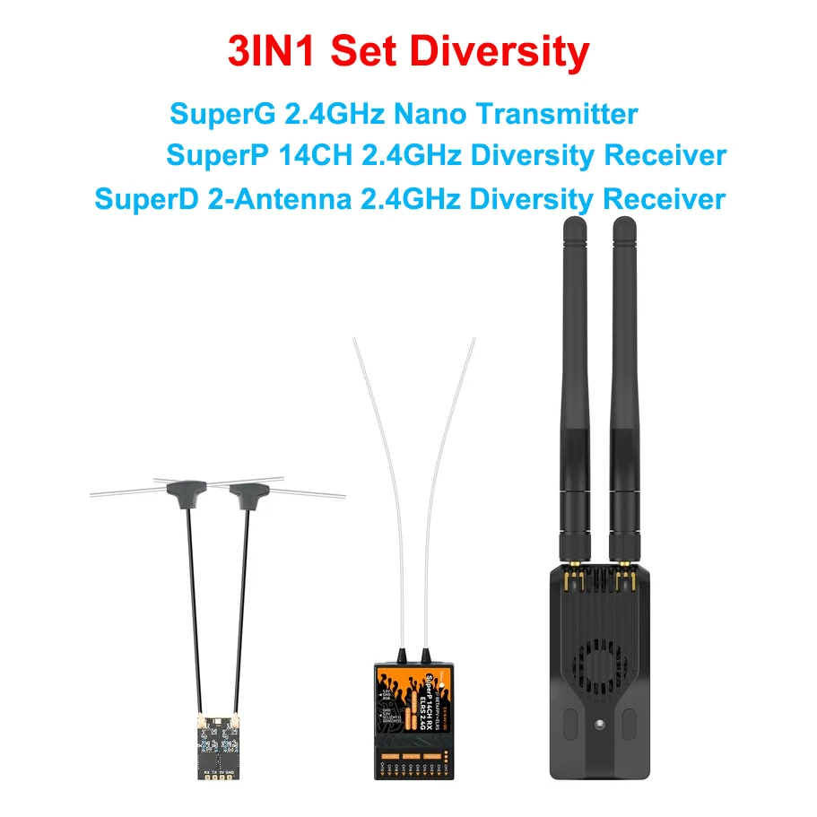 BETAFPV SuperD ELRS 2,4G Diversity Empfänger RX 2T Antennen TCXO IN + SuperG Nano ELRS Sender Für RC FPV Freestyle r2.Drone – Detail 23