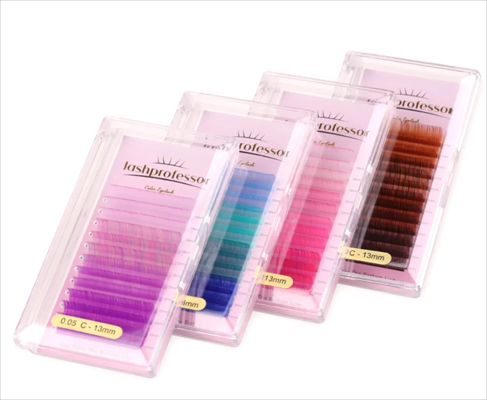 lashprofessor Farbe Wimpernverlängerung Individuelle falsche Farbe Nerz Wimpern Macaron 4 Farben Regenbogen Ombre Wimpern Maquiagem Cilios – Detail 19