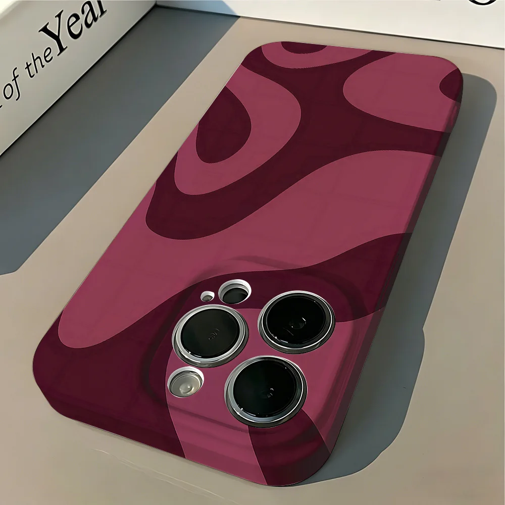 Burgundy Swirls Glossy Film Hard Phone Case