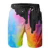 Pride Rainbow Colored Love Hearts Mens Swim Trunks Quick Dry Beach Board Shorts Swimwear Suits 5