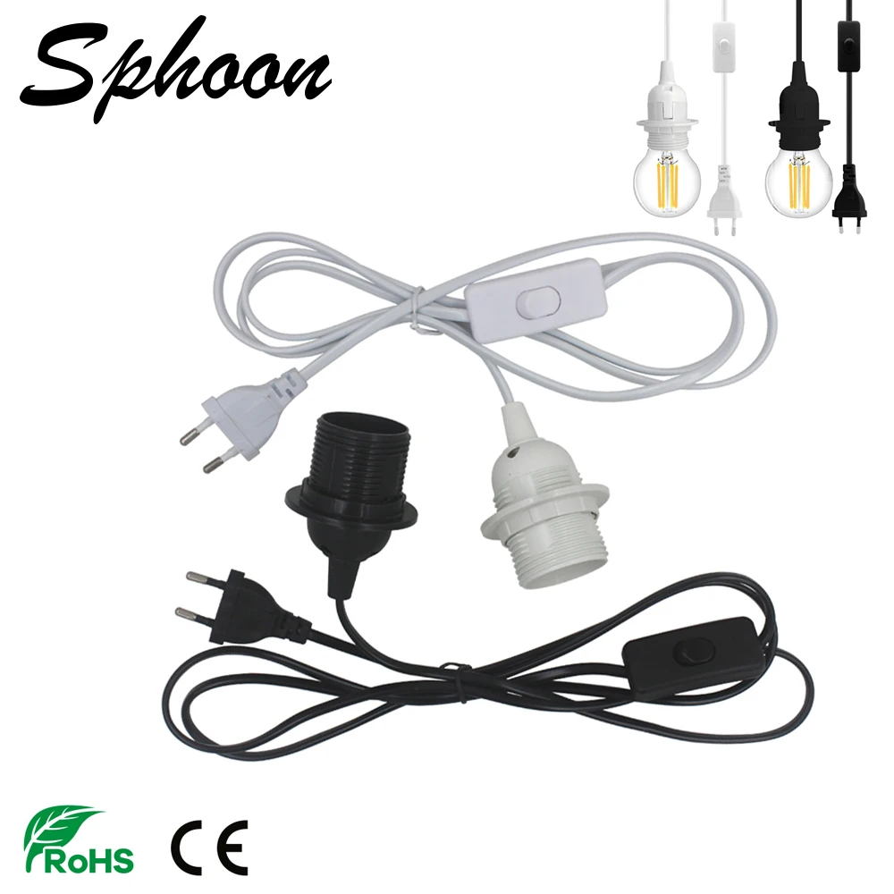 temperature controller socket ac 220v digital thermostat regulator temperature controller socket 1 5m cord switch timing socket 1.8m Lamp Base Holder Power Cord Cable E26 E27 EU Hanging Pendant LED Light Fixture Socket Cord Adapters With Switch 220V