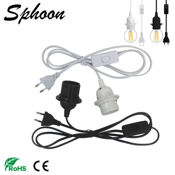 램프 베이스 홀더 전원 코드 케이블 E26 E27 EU 걸이식 펜던트, LED 조명 기구 소켓 코드 어댑터, 스위치 220V, 1.8m