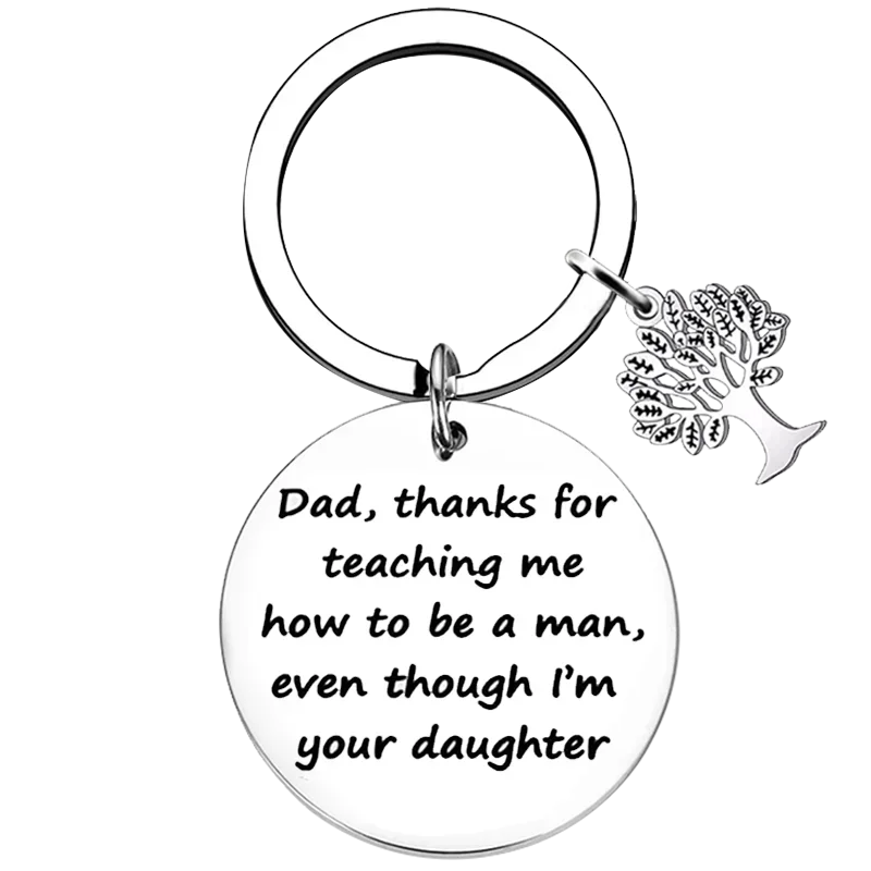 

Dad Birthday Christmas Keychain Fathers Day Key Chain Pendant Daddy Gift