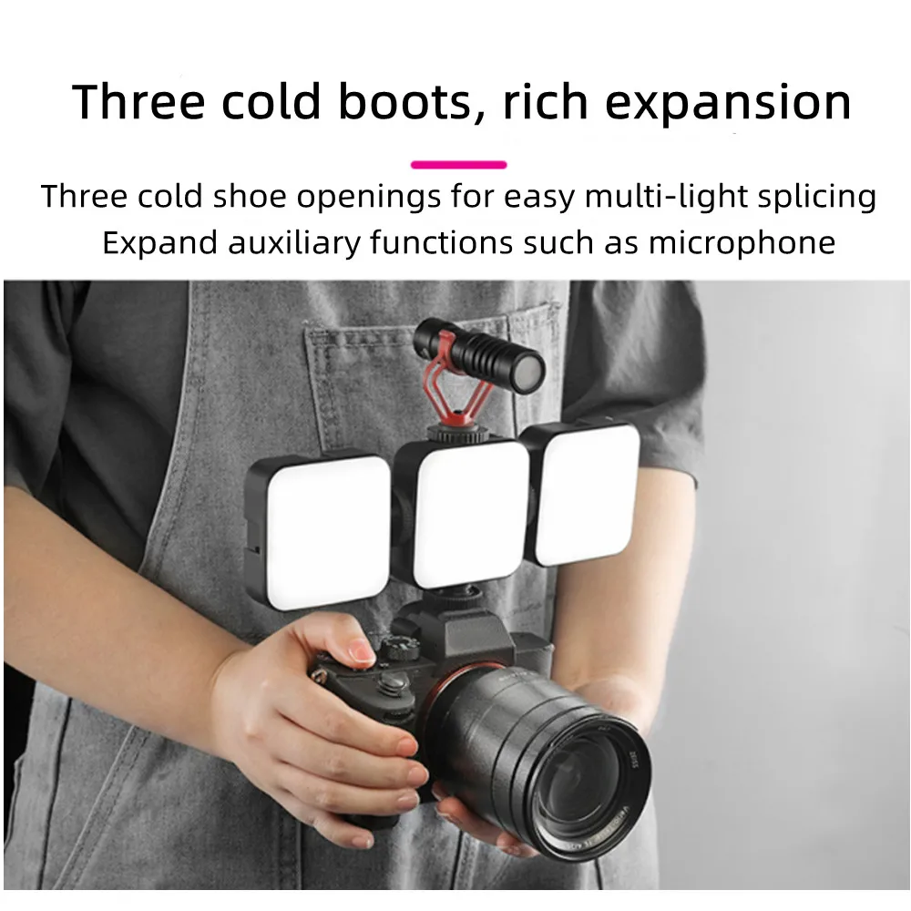 Type-c rechargeable 2500-6000K RBG LED mobile phone camera photography light, portable Dimmable Panel Light Photo Studio Lamp