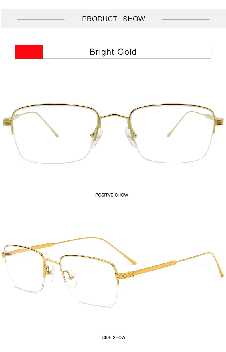 Krasivyy Unisex Semi Rim Square Titanium Eyeglasses 620262 Image 6