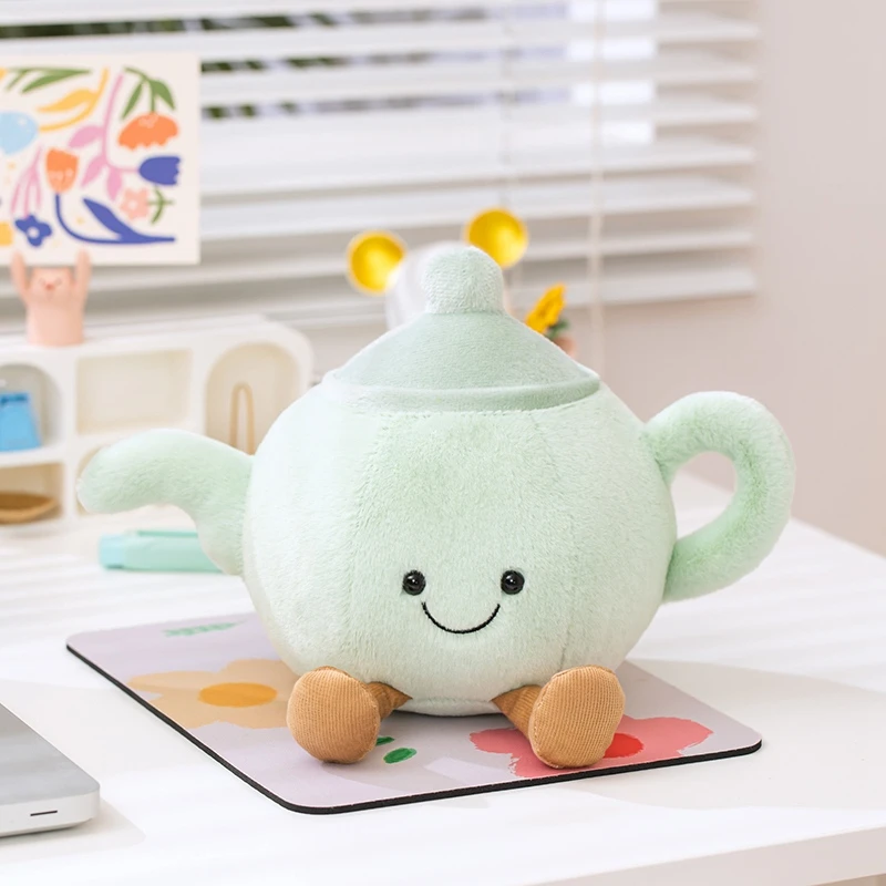 Funny Plush Coffee Cup Mug Teapot Toy Collectible Bottle Plushie Travel Companion for Adults And Kids Play House Birthday Gift