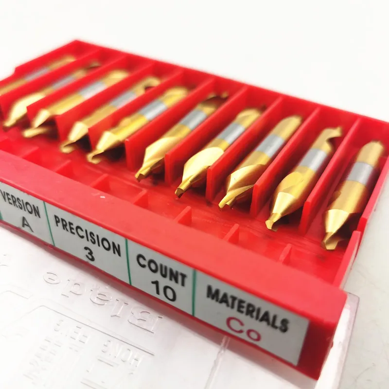 60 ° Typ A Zentrierbohrer 0,4-10 mm W6542 HSS titanbeschichtet, für die Metallbearbeitung, Anfasen, Positionieren, CNC-Drehmaschinenbohrer – Detail 2