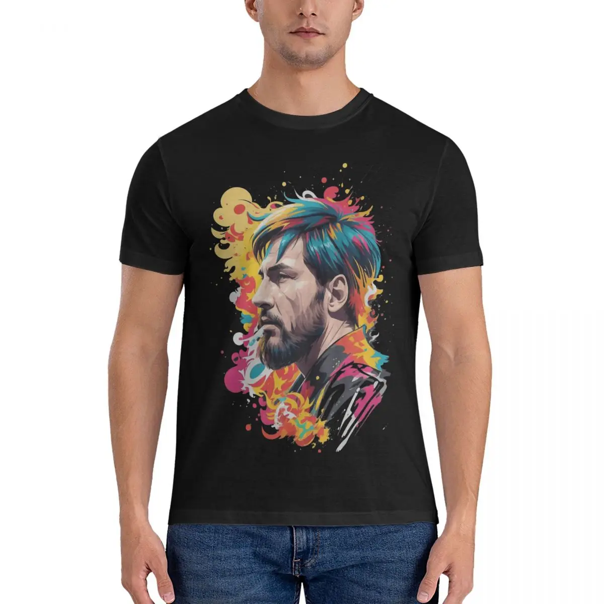 Celebration Gost E Andrmuslims E Messi E Argentina No.10 Goat Caricature 91 Tshirt Classic T-Shirt Fresh Leisure