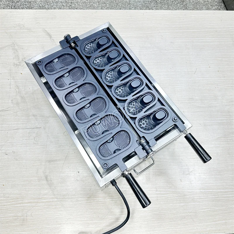 Non-stick 6 pcs Crocodile Shoes Shaped Electric Waffle Maker With