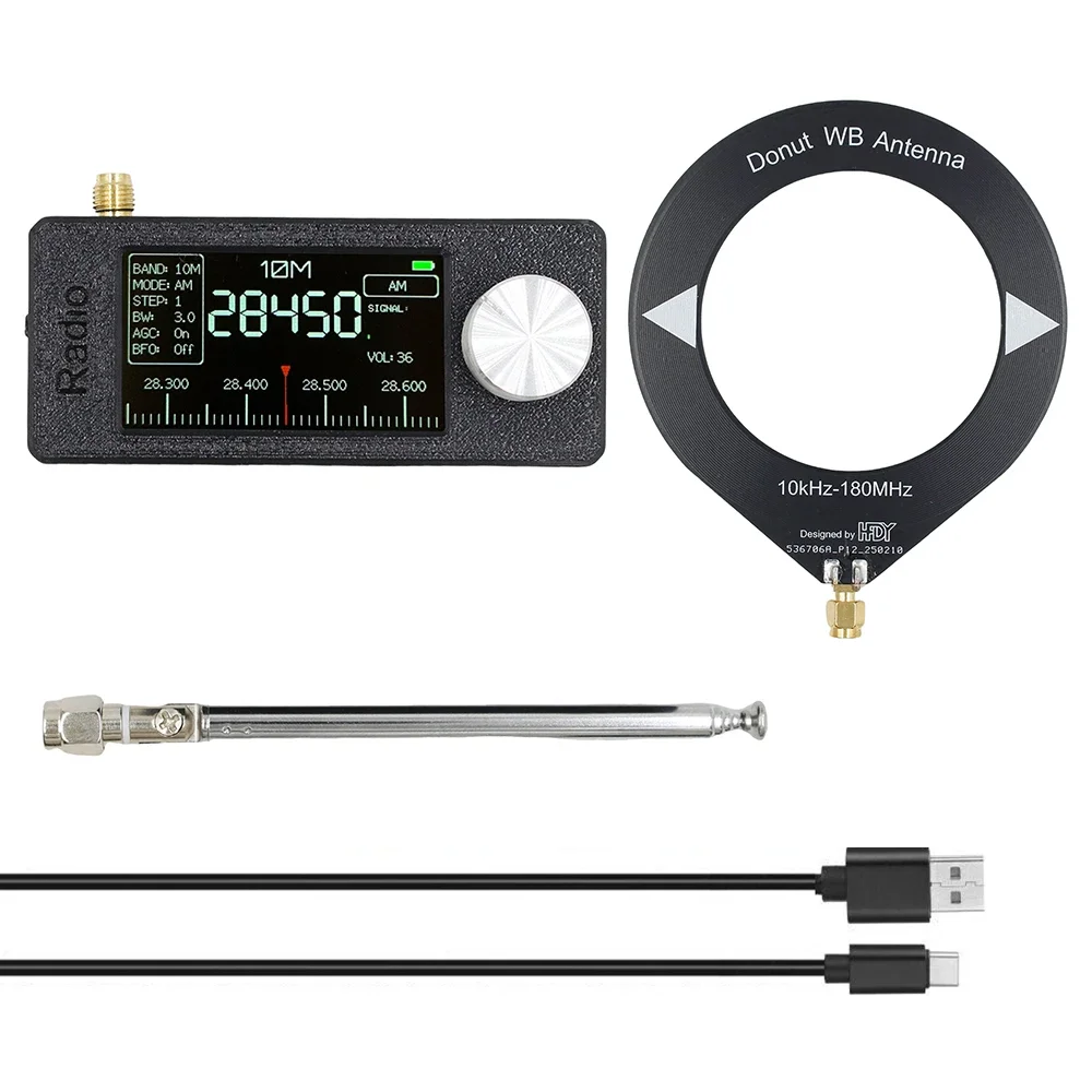 0.5--108mhz Pocket Mini SI4732 Receiver Radio 1.9 Inch IPS Screen LSB USB AM FM FM/AM Radio With Antenna HF SW VHF Tool