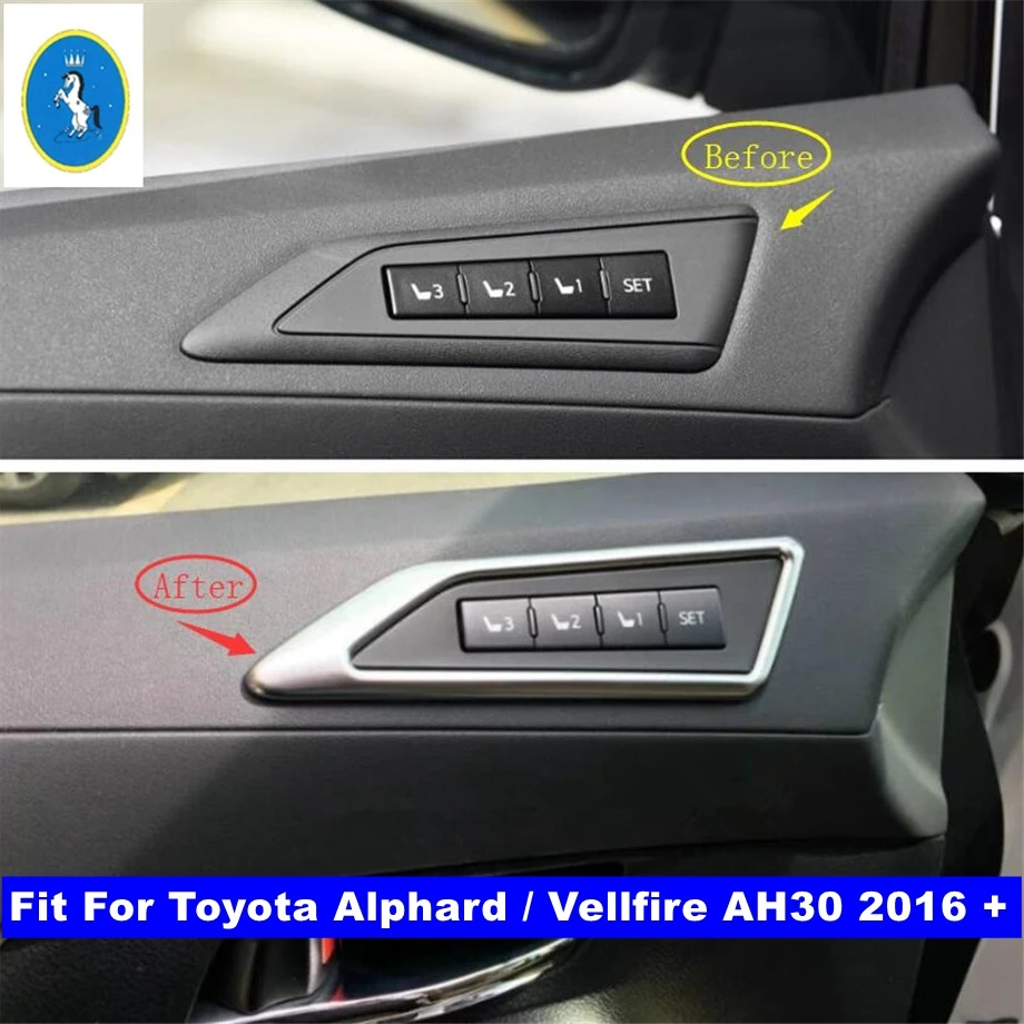 

Seat Adjustment Memory Button Switch Cover Trim Fit For Toyota Alphard / Vellfire AH30 2016 - 2019 Car Interior Accessories