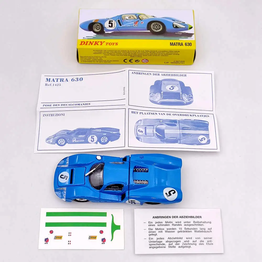 1:43 Atlas Dinky Toys 1425E Blue MATRA 630 ALLOY #5 Diecast Models Toys Car