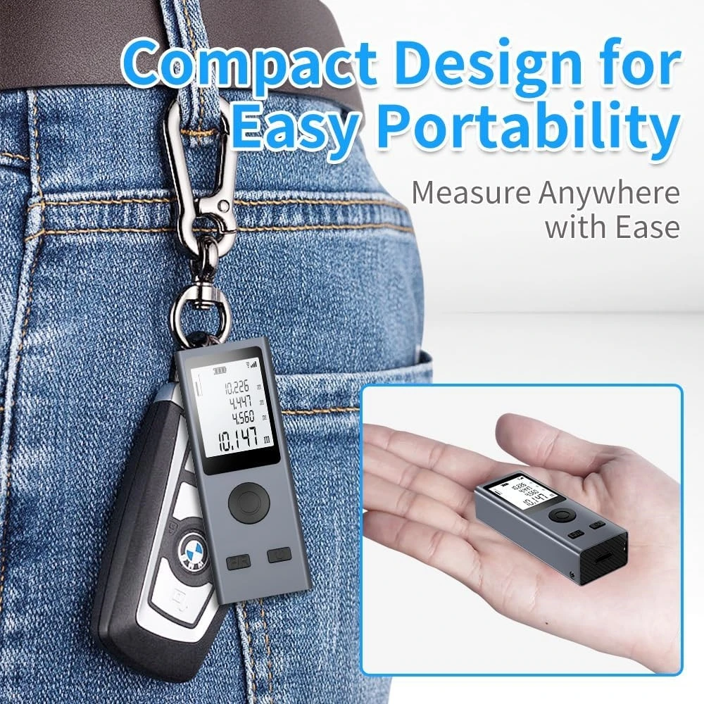 30M laser rangefinder digital tape measure laser ruler USB charge aluminum alloy fuselage measuring laser rangefinder