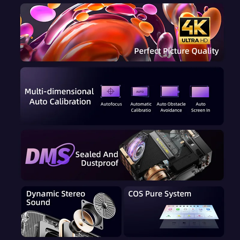 HOT 4k 15000 Lumens Full HD Projector with Laser Experience Home Theater Cinema Outdoor Movie Projectors for Smartphone