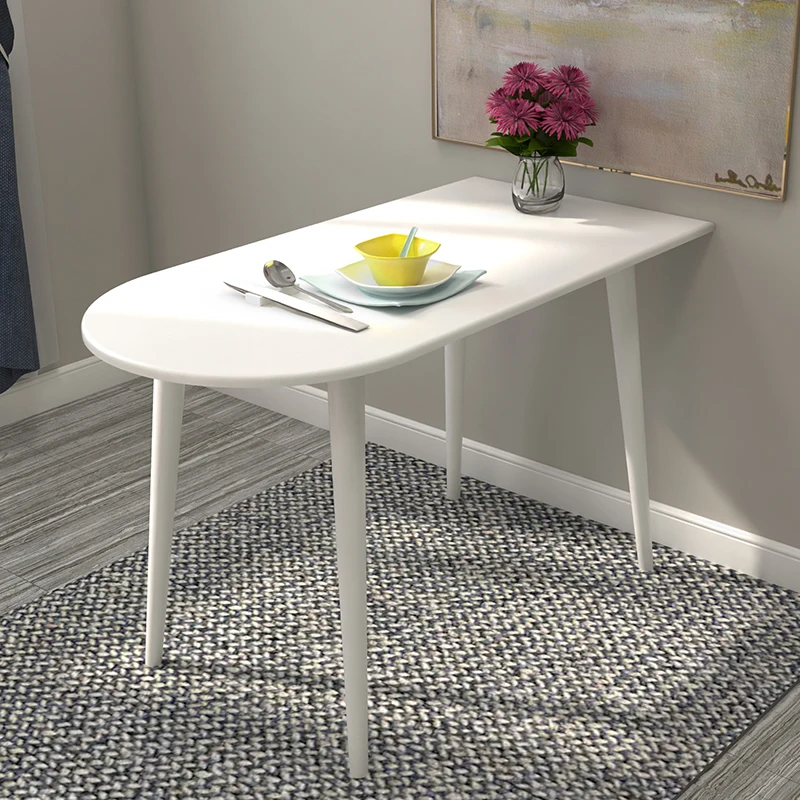 MDF 가정용 직사각형 식탁, 북유럽 원목 다리 식탁, 현대 심플 티 테이블 의자