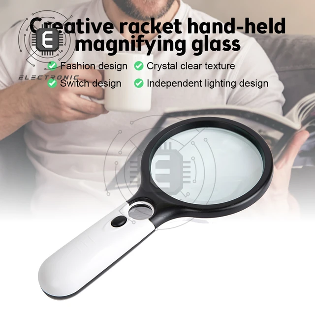 1pc 3 LED Light 45X Magnifying Glass Lens Mini Pocket Handheld Microscope  Jewelry Loupe Handheld Magnifiers Microscope Lens Jewelry Magnifying Handhel