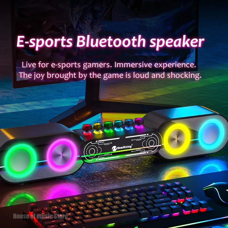 

Outdoor Portable Wireless Bluetooth Speaker Computer Notebook Desktop Home High-quality Subwoofer Atmosphere Light Game Soundbox