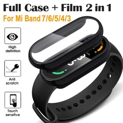 2in1 Screen Protector Case+3D Film for Xiaomi Mi Band 7 6 5 4 3 PC Full Cover Protective Shockproof Frame Cover for Miband 7 NFC