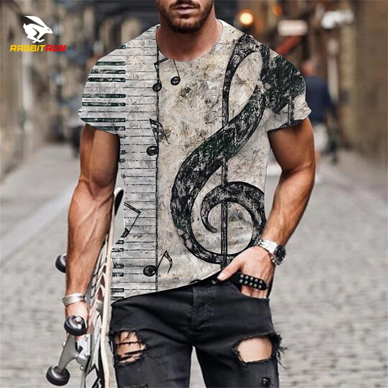 

Футболка мужская в стиле ретро, Повседневная рубашка с 3D принтом джаза, музыки, с коротким рукавом, уличная одежда в стиле хип-хоп, домашняя одежда