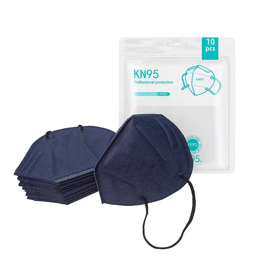 Masques FFP2 KN95 5 couches disposés en éventail, lot de 100, réutilisables, idéal pour usage quotidien.