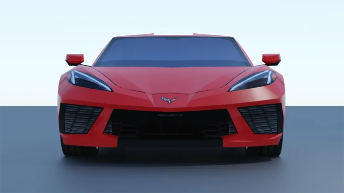 Children's handmade origami DIY assembly puzzle 3D paper model making Corvette C8 sports car model