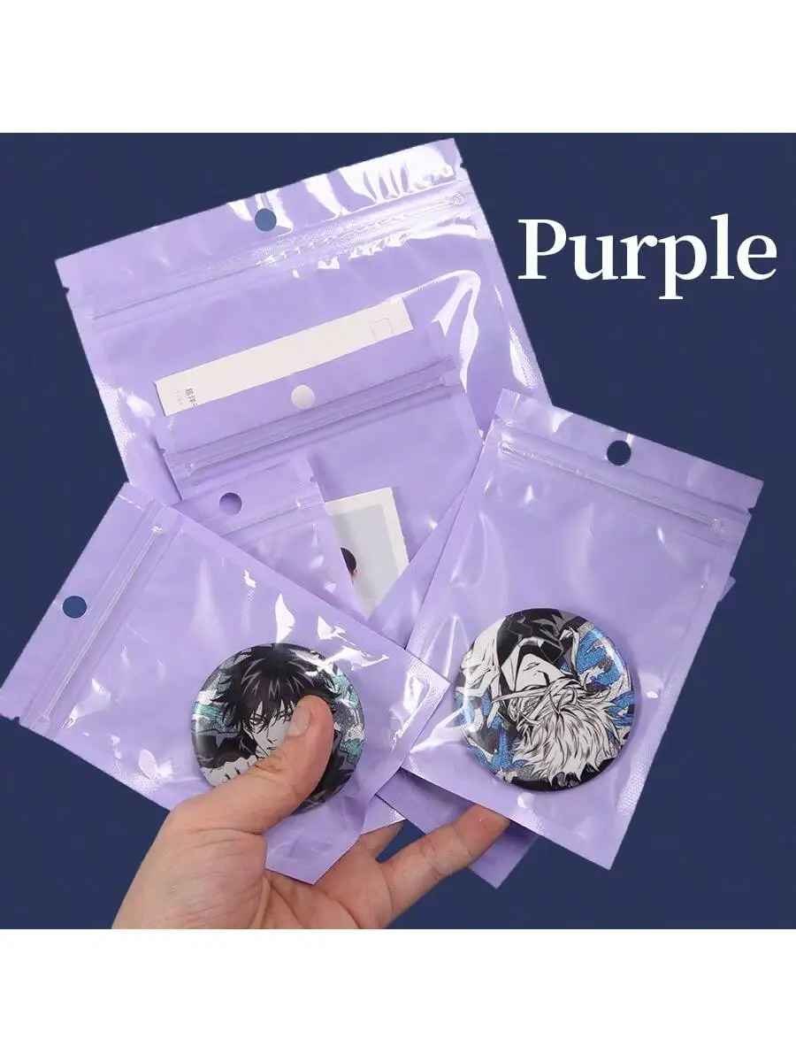 100 Stück Packung Bunte Perlglanz-Ziplock-Beutel, Wiederverschließbare Aufbewahrungsbeutel für Lebensmittel, Schmuck, Bastelmaterialien, Perlen – Detail 9