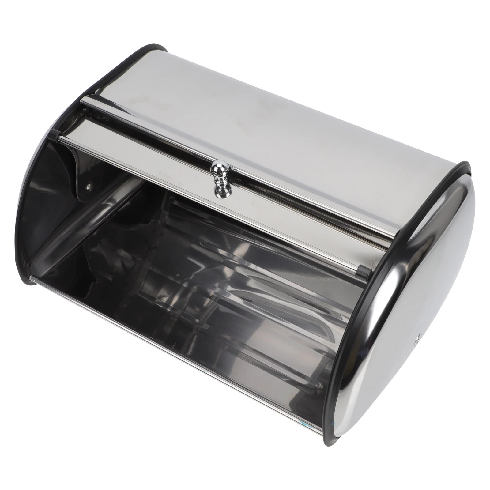 Bread Box Kitchen Container Storage Holder Roll Stainless Countertop Bin Bins Keeper Metal Food Steel Lid Up Large Organizer