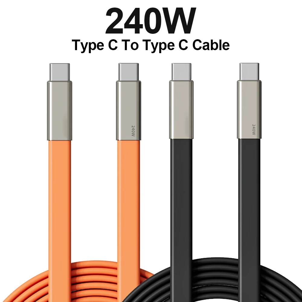 240W 액상 실리콘 타입 C to 타입 C 고속 충전 케이블 (접이식 휴대폰 거치대 포함) 아이폰 17 16 15 Pro 삼성용 OTG 어댑터