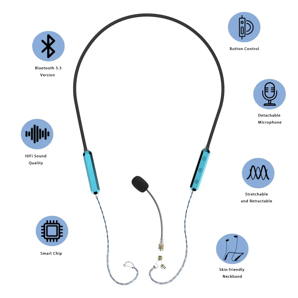 

Kinera Celest SkySoar Neckband Earphone Cable Bluetooth V5.3 With Detachable Boom Mic Headset Gaming Livestreaming Calling IEMs