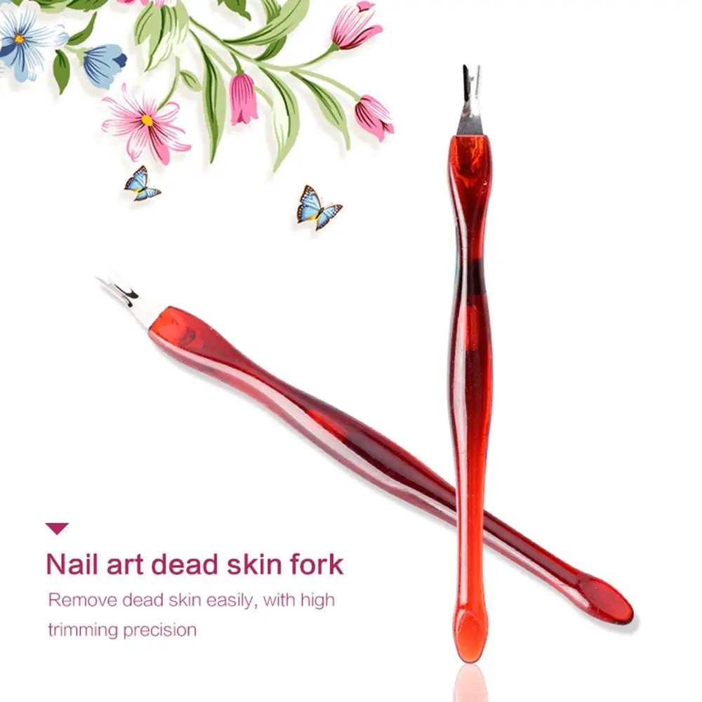 Professional Nail Art Cuticle Nipper Manicure Dead Skin Fork Nail Polish Removal Nail Cuticle Pusher Cuticle Remover
