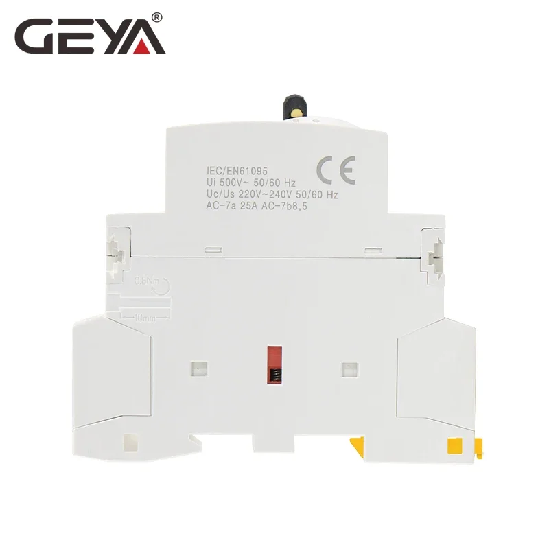 GEYA  2P 16A 20A 25A 2NO 220V 50/60Hz Manual Control Home Use AC Contactor Din Rail Type