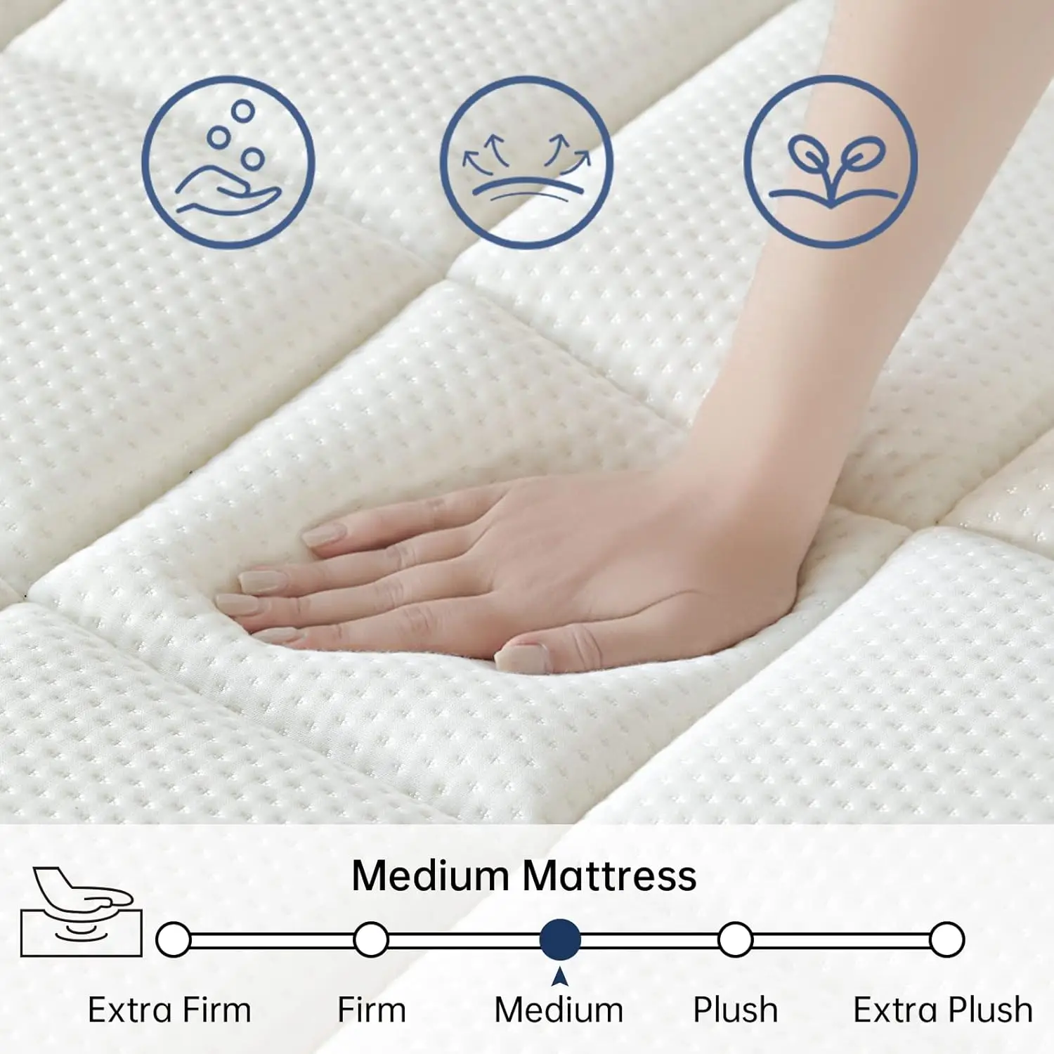 California King Mattress 14 Inch King Mattress in a Box Hybrid Ultimate Motion Isolation with Memory Foam