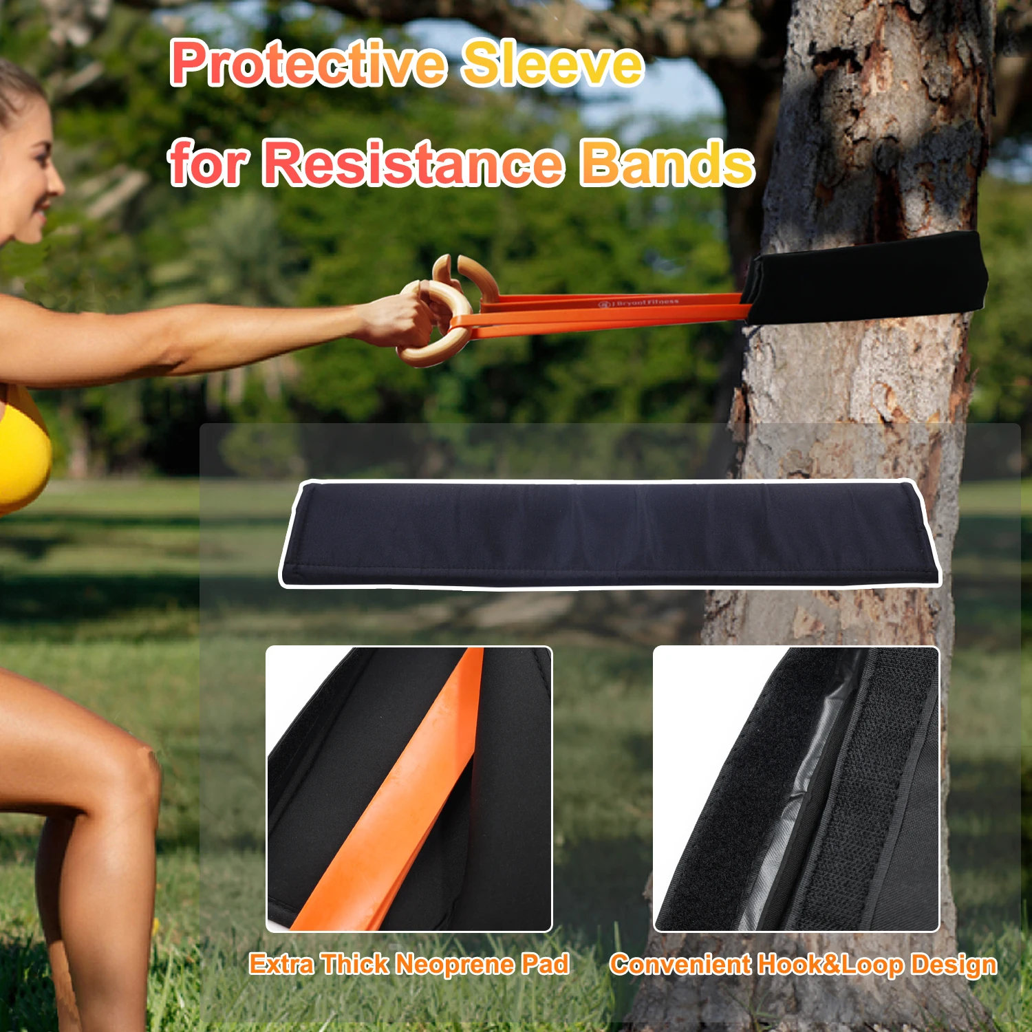 Fitness Workout Handle 1 Pair Wooden Resistance Bands Handles
