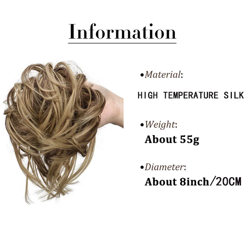 H&STAR Synthetic Messy Bun Scrunchy Hair Bun Fake Hair Women Chignon Elastic Hair Band Hairpieces For Women Donut