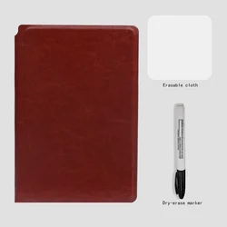 Dual - Sided Reusable Whiteboard Notebook for Versatile Note Taking (Red)