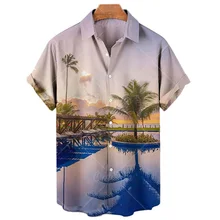 

Mexican Casual Shirt Summer Personality Short-sleeved Fashion Casual Loose Breathable Lapel Oversized Fashion Clothing
