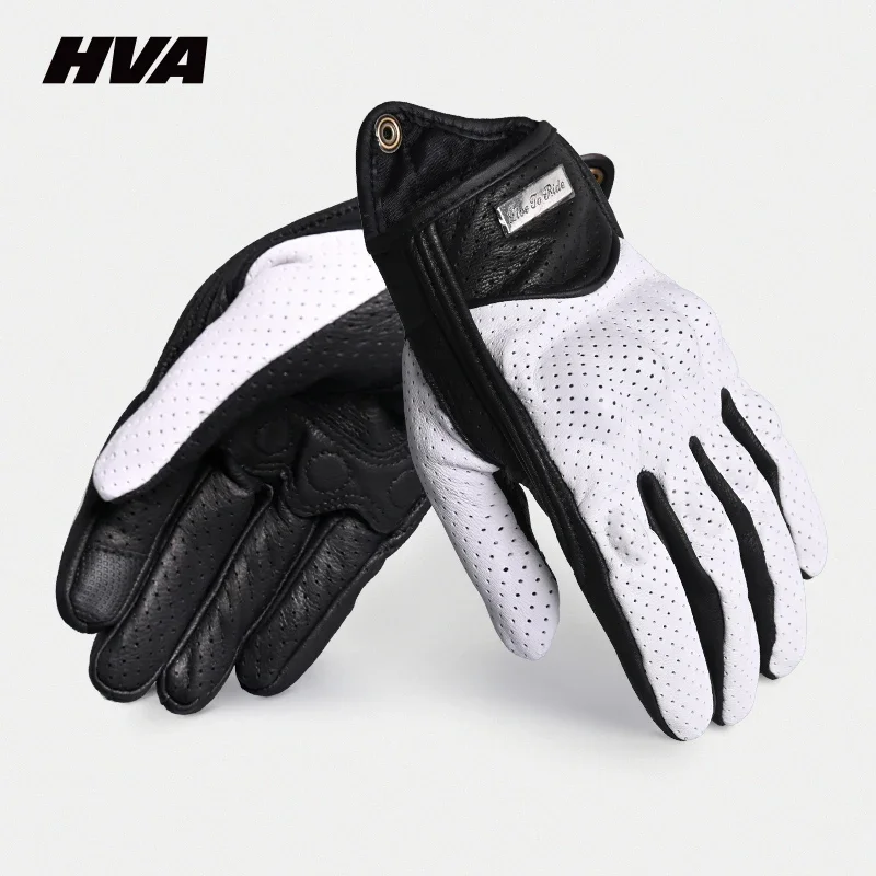 Motorcycle Gloves Summer Leather Motocross Gloves Men Women Retro Riding Motorcycle Protective Goat Leather Riding