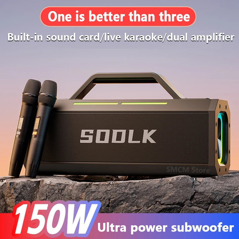 

SODLK 150W Big Power Bluetooth Speaker NFC Portable Wireless Column TWS Subwoofer 21600mAh battery Outdoor Mobile Power Supply