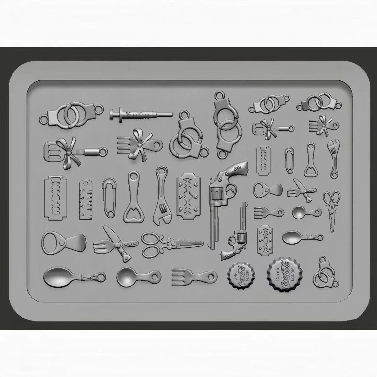 3D 네일 몰드 실리콘 식기 수갑 재미 있은 장난감 수지 매니큐어 매력 DIY 할로윈 액세서리 네일 부품 도구